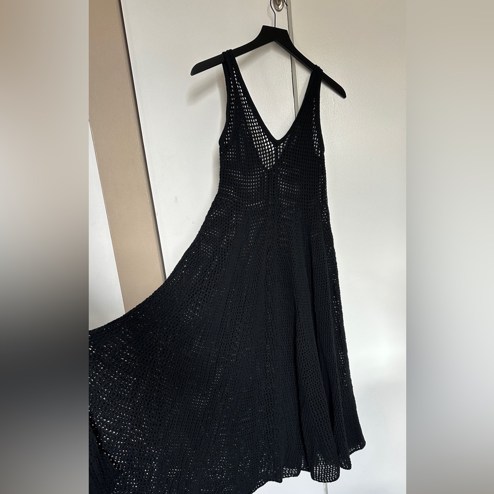 SOLID & STRIPED Black Crochet Maxi Dress